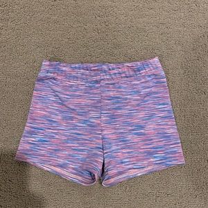 Pixie Lane tumble shorts, space dye purple/pink.